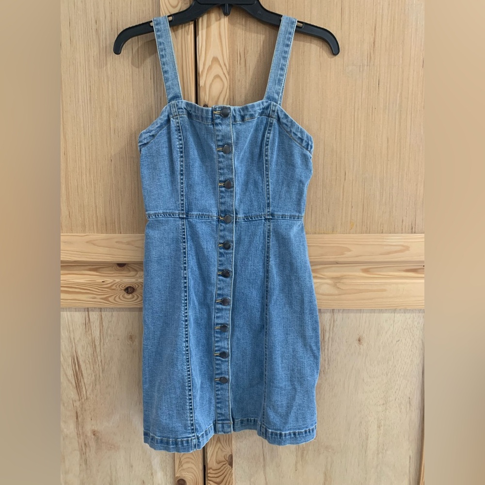 Aéropostale light wash denim jean jumper dress size S